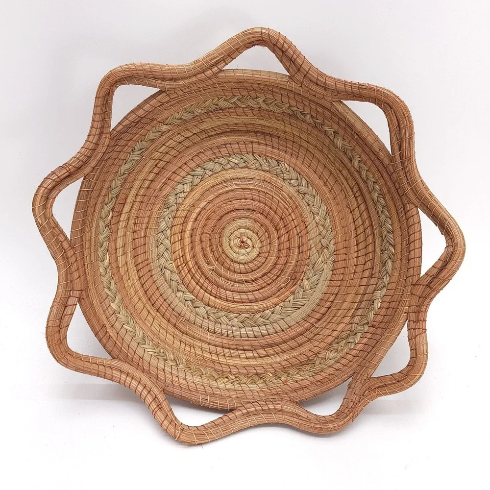 Pine Needle‎ Basket Hand Woven 14